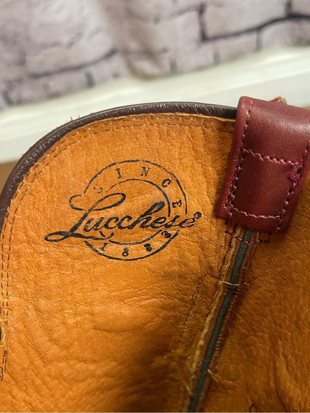 Lucchese Nicole red leather cowgirl boots Womens size 8.5B - REPAIRED - Picture 12 of 12
